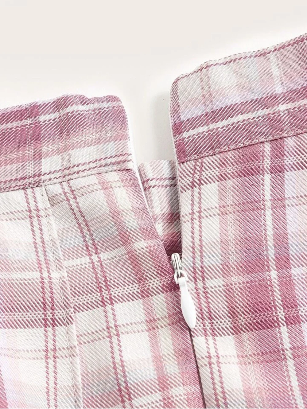 Pleated Pink Plaid Mini Skirt